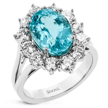 Simon G. Color Ring 18k Gold (White) 4.5 ct Paraiba Tourmaline 1.77 ct Diamond - LR2709-18K