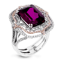 Simon G. Color Ring 18k Gold (Rose, White) 7.03 ct Rubellite 0.67 ct Diamond - MR2731-18K-S