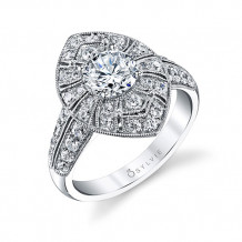 0.75tw Semi-Mount Engagement Ring With 1ct Round Head - s1261