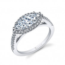 0.36tw Semi-Mount Engagement Ring With 13X6 Marq Halo *1/2* - sy395 mq