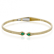 Simon G. Bangle 18k Gold (Yellow) 0.29 ct Emerald 0.42 ct Diamond - LB2274-Y-18K