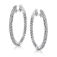 Simon G. Hoop Earring 18k Gold (White) 0.8 ct Diamond - ME1404-18K