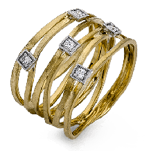 Simon G. Right Hand Ring 18k Gold (White, Yellow) 0.09 ct Diamond - MR2260-18K