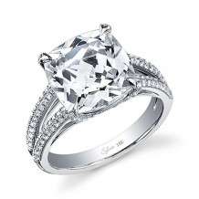 0.49tw Semi-Mount Engagement Ring With 4ct Round Head - sy599