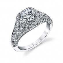 1.19tw Semi-Mount Engagement Ring With 1ct Round Head - s1210