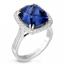 Simon G. Color Ring 18k Gold (White) 11.29 ct Tanzanite 0.41 ct Diamond - MR1955-18K-S