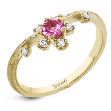 Simon G. Color Ring 18k Gold (White) 0.28 ct Spinel 0.09 ct Diamond - LR2519-Y-18K