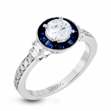 Simon G. 18k White Gold Diamond Engagement Ring - LR1029
