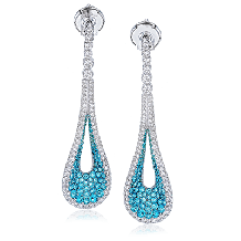 Simon G. Color Earring 18k Gold (White) 1.06 ct Paraiba Tourmaline 1.29 ct Diamond - LP4315-18K