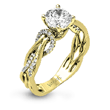Simon G. 0.17 ctw Criss Cross 18k Yellow Gold Round Cut Engagement Ring - MR2514-Y-18KS