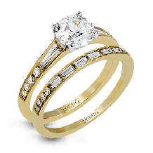 Simon G. Bridal Set 18k Yellow Gold Round Cut Engagement Ring - MR2220-Y-18KSET