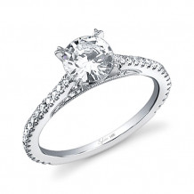 0.31tw Semi-Mount Engagement Ring With 1ct Round Head - sy471