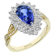 Simon G. Color Ring 18k Gold (White, Yellow) 2.56 ct Sapphire 0.76 ct Diamond - MR3105-18K