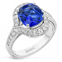 Simon G. Color Ring 18k Gold (White) 3.54 ct Sapphire 1.65 ct Diamond - LR3014-18KW