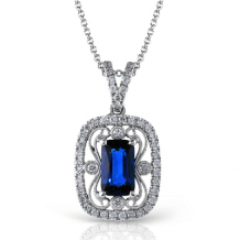 Simon G. Color Pendant 18k Gold (White) 1.22 ct Sapphire 0.26 ct Diamond - TP288-18K-S