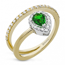 Simon G. Color Ring 18k Gold (White, Yellow) 0.41 ct Emerald 0.33 ct Diamond - LR2334-Y-18K