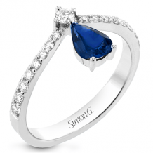 Simon G. Color Ring 18k Gold (White) 0.74 ct Sapphire 0.37 ct Diamond - LR2333-18K