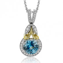 Simon G. Color Pendant 18k Gold (White, Yellow) 1.96 ct Zircon 0.19 ct Diamond - LP4545-18K-S