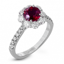 Simon G. Color Ring 18k Gold (White) 1.06 ct Ruby 1.06 ct Diamond - MR2647-18KW-S