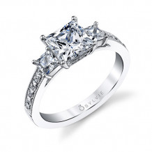 0.65tw Semi-Mount Engagement Ring With 1ct Princess Head - s1217s