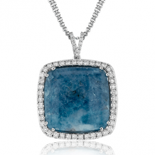 Simon G. Color Pendant 18k Gold (White) 15.26 ct Paraiba Tourmaline 0.88 ct Diamond - LP4384-A-18K