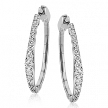 Simon G. Hoop Earring 18k Gold (White) 0.97 ct Diamond - LE4650-18K