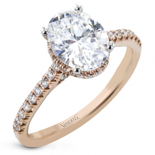 Simon G. Halo 18k Rose Gold Oval Cut Engagement Ring - LR2345-R-18KS