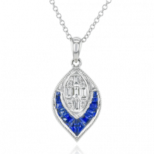 Simon G. Color Pendant 18k Gold (White) 0.37 ct Sapphire 0.19 ct Diamond - LP4780-18K