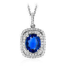 Simon G. Color Pendant 18k Gold (White) 1.49 ct Sapphire 0.23 ct Diamond - MP1920-18K-S