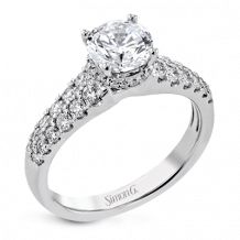 Simon G. Straight 18k White Gold Round Cut Engagement Ring - LR2810-W-18KS