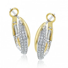 Simon G. Hoop Earring 18k Gold (White, Yellow) 0.46 ct Diamond - LE4401-18K