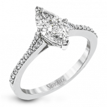 Simon G. 0.16 ctw Straight 18k White Gold Marquise Cut Engagement Ring - LR2507-MQ-W-18KS