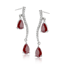 Simon G. Color Earring 18k Gold (White) 2.07 ct Ruby 0.16 ct Diamond - LE2213-18K