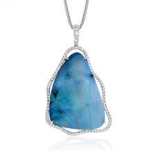 Simon G. Color Pendant 18k Gold (White) 0.34 ct Tsavorite, Sapphire 0.74 ct Diamond - TP326-18KW