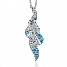 Simon G. Pendant 18k Gold (White) 0.56 ct Paraiba Tourmaline 0.54 ct Diamond - MP2093-18KW