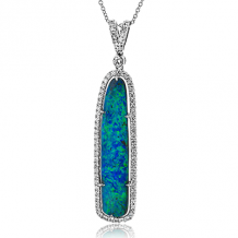 Simon G. Color Pendant 18k Gold (White) 5.6 ct Opal 0.62 ct Diamond - TP330-18K