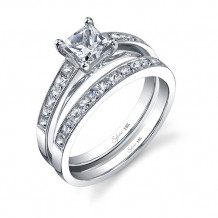 0.32tw Semi-Mount Engagement Ring With 3/4ct Princess Head - sy709