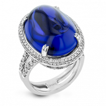 Simon G. Color Ring 18k Gold (White) 27.24 ct Tanzanite 0.97 ct Diamond - MR3041-18K-S