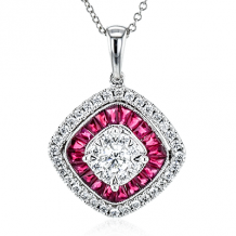 Simon G. Color Pendant 18k Gold (White) 0.83 ct Ruby 0.38 ct Diamond - LP4799-18K