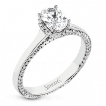 Simon G. Straight 18k White Gold Oval Cut Engagement Ring - LR2817-W-18KS