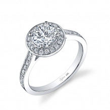 0.36tw Semi-Mount Engagement Ring With 1ct Round Head - sy865