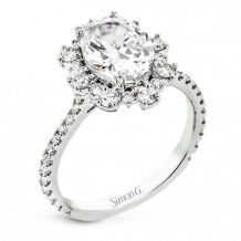 Simon G. Halo 18k White Gold Oval Cut Engagement Ring - LR2847-W-18KS