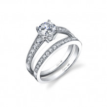 0.35tw Semi-Mount Engagement Ring With 1ct Round Head - sy708 rd