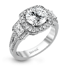 Simon G. 0.44 ctw Halo 18k White Gold Round Cut Engagement Ring - TR484-W-18KS