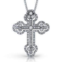 Simon G. Cross Pendant 18k Gold (White) 1.43 ct Diamond - LP4075-18KW