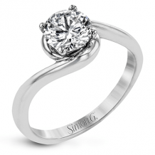Simon G. Straight 18k White Gold Round Cut Engagement Ring - MR2958-W-18KS