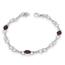 Simon G. Color Bracelet 18k Gold (Black, White) 0.98 ct Ruby 0.44 ct Diamond - MB2044-18K