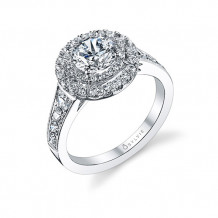 0.95tw Semi-Mount Engagement Ring With 1ct Round Head - s1119