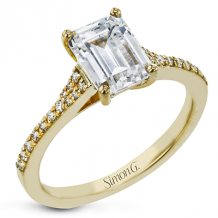 Simon G. Straight 18k Yellow Gold Emerald Cut Engagement Ring - LR2507-Y-18KS