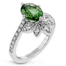 Simon G. Color Ring 18k Gold (White) 2 ct Tsavorite 0.49 ct Diamond - LR2382-18K SEMI-S